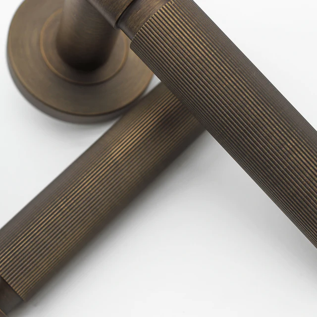 Linear Aged Bronze Door Handle - Image 3